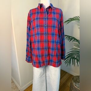 Duluth Trading Co Red and Blue Plaid  Shirt